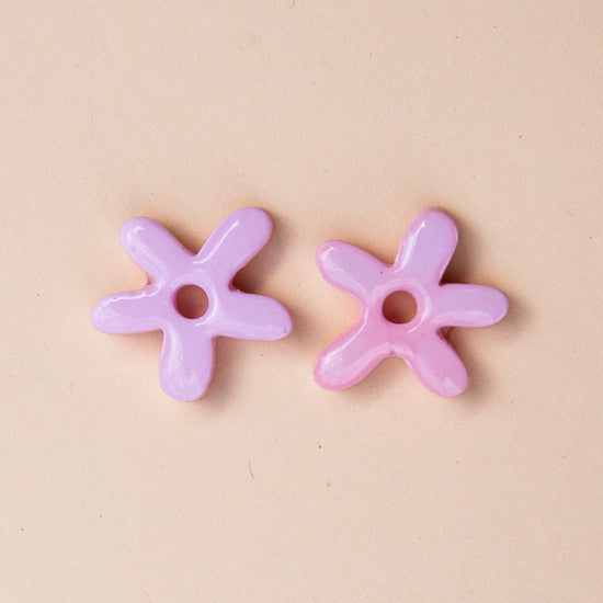 Flower Hoop Charms - Solid Colours