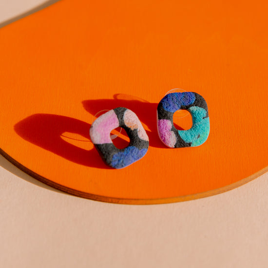 Mini Donut Studs - Watercolour Floral