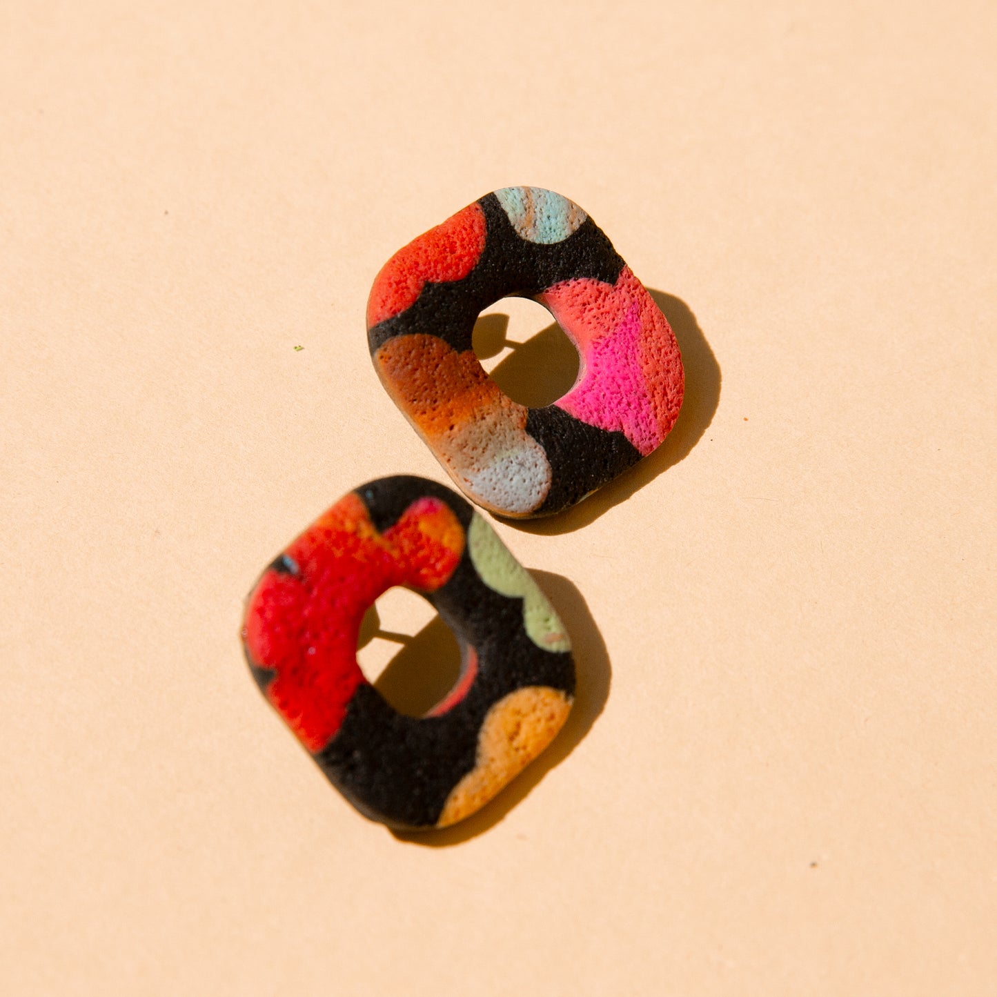 Mini Donut Studs - Watercolour Floral